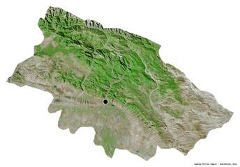 Daglig-Shirvan, region of Azerbaijan, on white. Satellite