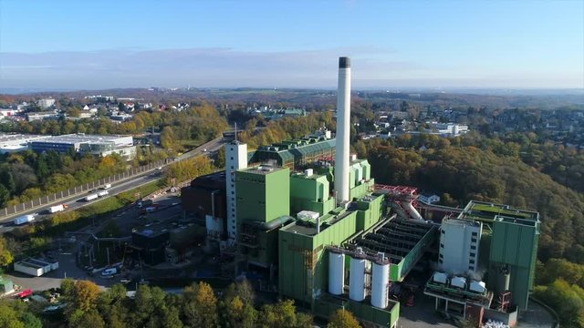 Drone shot of a destructor in Wuppertal.