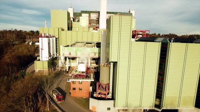 Drone shot of a destructor in Wuppertal in 4k.