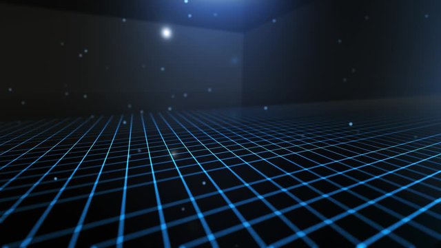 Digital technology lines background is a spectacular motion graphics background. High-tech HUD grid video, blue news studio background, high-tech digital product promotion, corporate promotion.