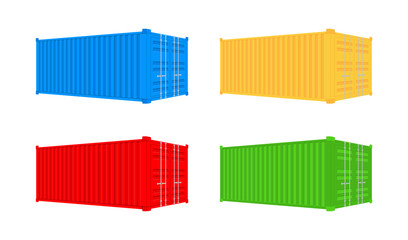 Shipping Cargo Container Twenty and Forty feet. for Logistics and Transportation. Vector stock Illustration.