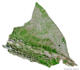 Quba-Khachmaz, region of Azerbaijan, on white. Satellite