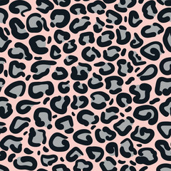 Leopard print repeat pattern design with pink background. Great for home decor, wrapping, fashion, scrapbooking, wallpaper, gift, kids, apparel.