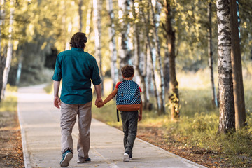 Parent and primary school students. beginning lessons.