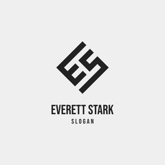 Simple Modern ES SE Monogram Logo