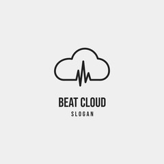 Simple Outline Pulse Cloud Logo