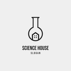 simple modern laboratory home house logo