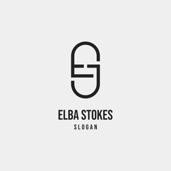 Simple Modern ES SE Monogram Logo