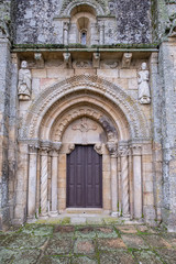 Fototapeta na wymiar fachada principal, San Pedro da Mezquita, Monumento Nacional , municipio de La Merca, provincia de Orense, Galicia, Spain