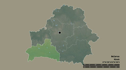 Location of Brest, region of Belarus,. Relief