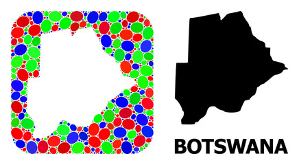 Mosaic Stencil and Solid Map of Botswana
