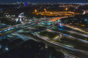 Fototapeta na wymiar aerial traffic at night 2