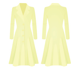 Woman yellow coat. vector illustration