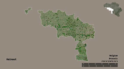Hainaut, province of Belgium, zoomed. Satellite