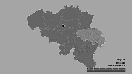Obraz premium Location of Liège, province of Belgium,. Bilevel