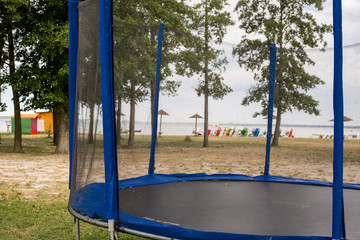 emptiness during isolation, park by the lake during quarantine, no people