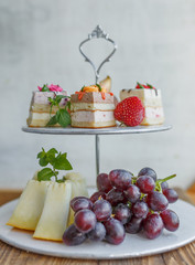 fruit cake with berries