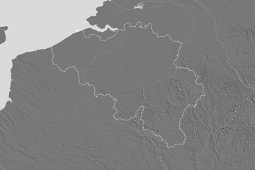 Belgium outlined. Bilevel