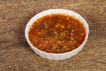 Thai style spicy chilli sauce