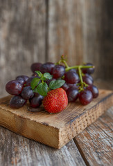 berries on a wooden table