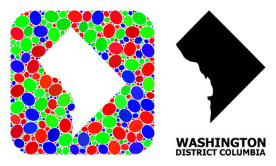Mosaic Stencil and Solid Map of District Columbia
