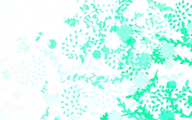 Light Blue, Green vector doodle texture with flowers, roses.