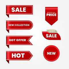 vector set of sale labels