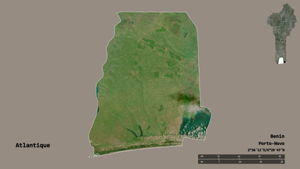 Atlantique, department of Benin, zoomed. Satellite