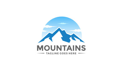 Mountain Sky Cloud Logo Vector