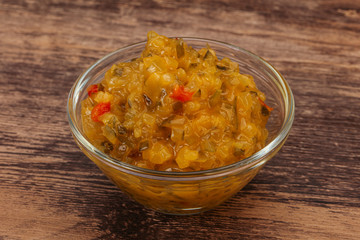 Relish sauce with cucumbers and mustard
