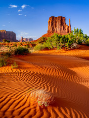 Monument valley west mitten sunset sand ripples - 371280573
