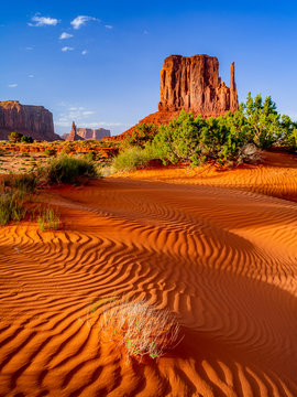 Monument valley west mitten sunset sand ripples