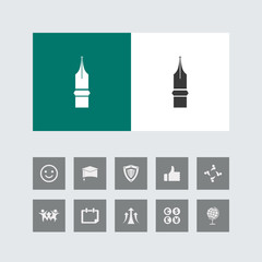 Creative Pen Icon with Bonus Icons.