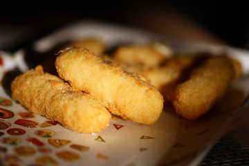 Photo bright macro cheese sticks