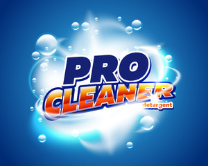 Laundry detergent product packaging design. Liquid soap powder or fabrick softener vector packaging template. Antibacterial detergent design