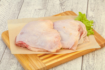 Raw chicken hip for cooking