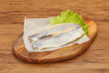Herring fillet with salad leaves