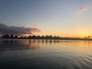 sunset over the river