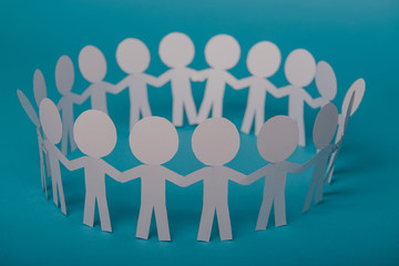 abstract paper people holding for hands