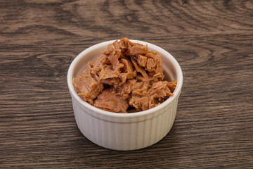 Canned tuna fillet for salad