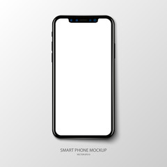 Smartphone application screen mockup on grey baclground, vector illustration