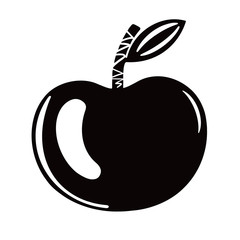 Apple silhouette in black color for icon