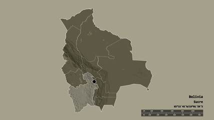 Location of Potosí, department of Bolivia,. Administrative