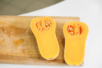 pumpkin, cut into two pieces