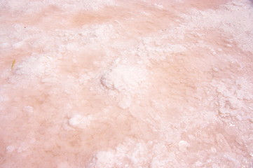 Cristallized salt of pink salt lake