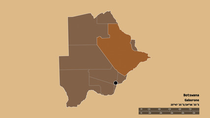 Location of Central, district of Botswana,. Pattern