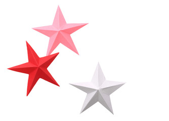 Chirstmas origami stars isolated white