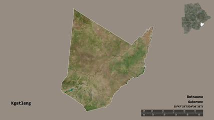 Kgatleng, district of Botswana, zoomed. Satellite