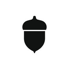 Acorn icon flat design isolated on white background. Vector illustration
