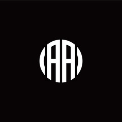 initial A A letter with circle style logo template vector